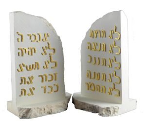 Ten Commandments Bookends with gold leaf
