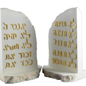 Ten Commandments Bookends with gold leaf