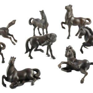 8 Piece Set Stallion Horses, Sculptured Figurine Collection